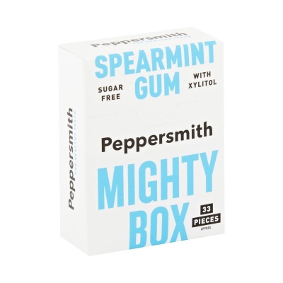 Peppersmith Spearmint Sugar Free Gum Mighty Box 50g